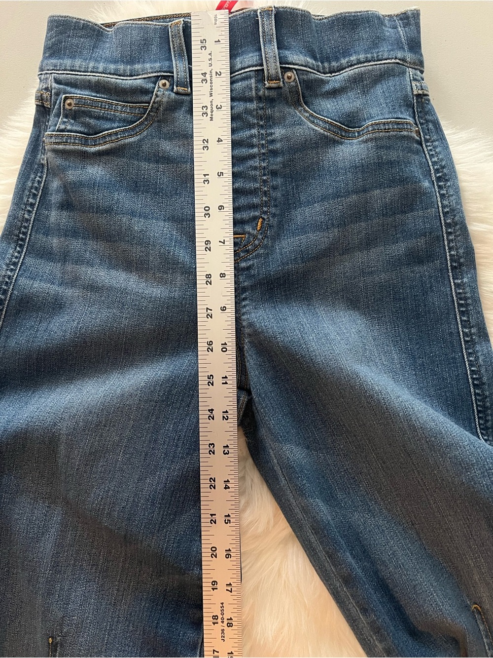 SPANX seamed wide leg vintage indigo jeans size XS - Picture 6 of 12